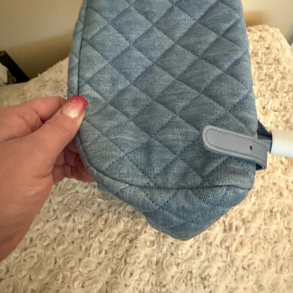 CHANEL Light Blue Quilted Backpack - Picture 9 of 16